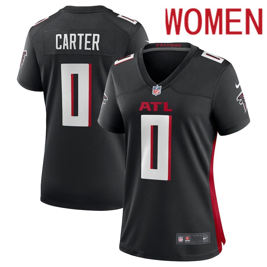 Women Atlanta Falcons #0 Lorenzo Carter Nike Black Game Player NFL Jersey->women nfl jersey->Women Jersey